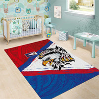 American Samoa Flag Day Area Rug Polynesian Art Geometric with Flag Brush Style LT03 - Polynesian Pride
