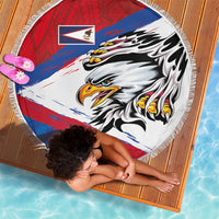 American Samoa Flag Day Beach Blanket Polynesian Art Geometric with Flag Brush Style LT03 - Polynesian Pride