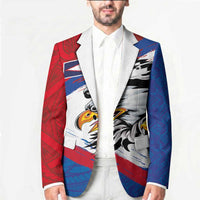 American Samoa Flag Day Blazer Polynesian Art Geometric with Flag Brush Style