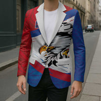 American Samoa Flag Day Blazer Polynesian Art Geometric with Flag Brush Style