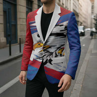 American Samoa Flag Day Blazer Polynesian Art Geometric with Flag Brush Style