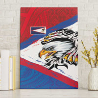 American Samoa Flag Day Canvas Wall Art Polynesian Art Geometric with Flag Brush Style