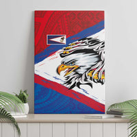 American Samoa Flag Day Canvas Wall Art Polynesian Art Geometric with Flag Brush Style