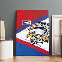 American Samoa Flag Day Canvas Wall Art Polynesian Art Geometric with Flag Brush Style