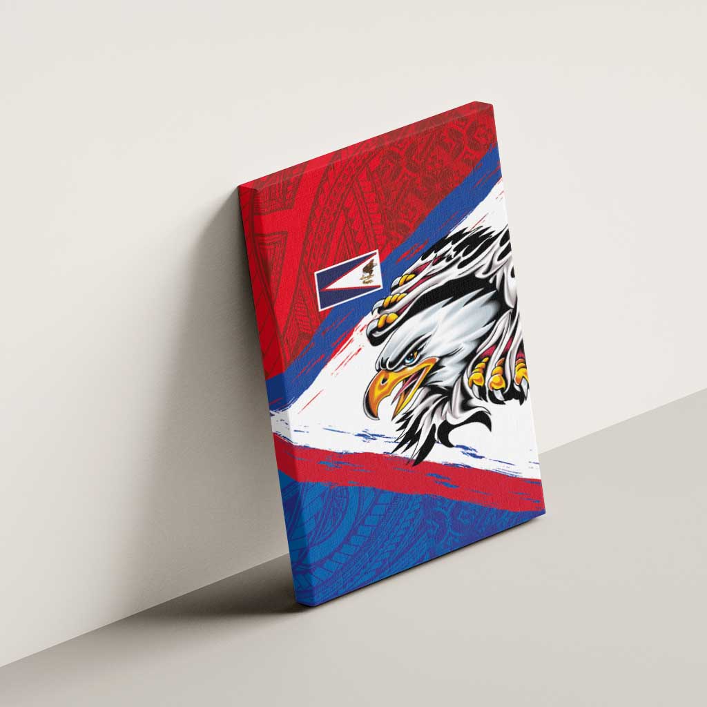 American Samoa Flag Day Canvas Wall Art Polynesian Art Geometric with Flag Brush Style