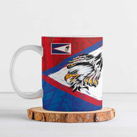 American Samoa Flag Day Ceramic Mug Polynesian Art Geometric with Flag Brush Style