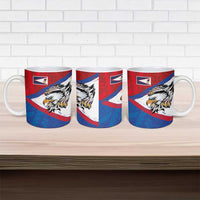 American Samoa Flag Day Ceramic Mug Polynesian Art Geometric with Flag Brush Style