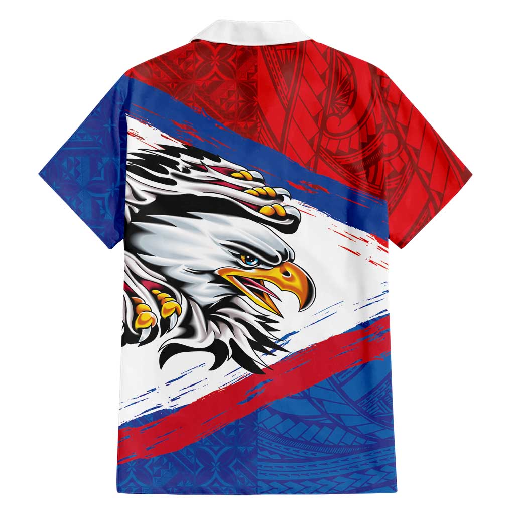 American Samoa Flag Day Family Matching Tank Maxi Dress and Hawaiian Shirt Polynesian Art Geometric with Flag Brush Style