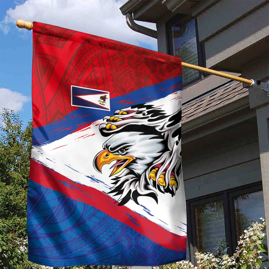 American Samoa Flag Day Garden Flag Polynesian Art Geometric with Flag Brush Style