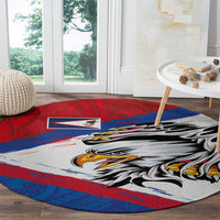 American Samoa Flag Day Round Carpet Polynesian Art Geometric with Flag Brush Style