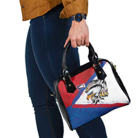 American Samoa Flag Day Shoulder Handbag Polynesian Art Geometric with Flag Brush Style