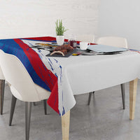 American Samoa Flag Day Tablecloth Polynesian Art Geometric with Flag Brush Style