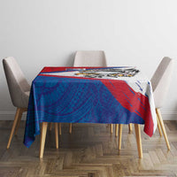 American Samoa Flag Day Tablecloth Polynesian Art Geometric with Flag Brush Style