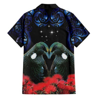 New Zealand Maori Matariki Family Matching Puletasi and Hawaiian Shirt Hongi Tui Bird Pohutukawa and Polynesia Tribal LT03 - Polynesian Pride