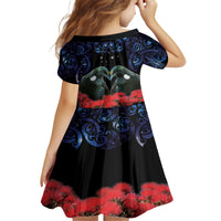 New Zealand Maori Matariki Family Matching Summer Maxi Dress and Hawaiian Shirt Hongi Tui Bird Pohutukawa and Polynesia Tribal LT03 - Polynesian Pride