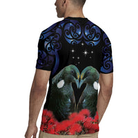 New Zealand Maori Matariki Rugby Jersey Hongi Tui Bird Pohutukawa and Polynesia Tribal