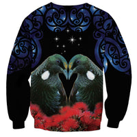 New Zealand Maori Matariki Sweatshirt Hongi Tui Bird Pohutukawa and Polynesia Tribal LT03 - Polynesian Pride