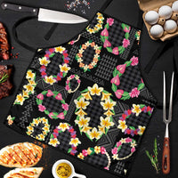 Hawaiian Kakau Tattoo Leis and Palaka Pattern Apron Traditional Aloha Tribal Black Color LT03 Black - Polynesian Pride