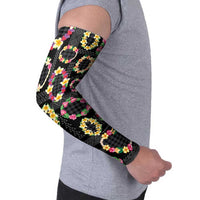 Hawaiian Kakau Tattoo Leis and Palaka Pattern Arm Sleeves Traditional Aloha Tribal Black Color LT03 - Polynesian Pride