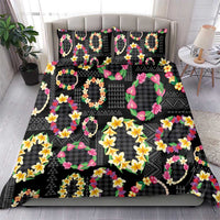 Hawaiian Kakau Tattoo Leis and Palaka Pattern Bedding Set Traditional Aloha Tribal Black Color LT03 - Polynesian Pride
