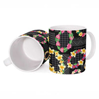Hawaiian Kakau Tattoo Leis and Palaka Pattern Ceramic Mug Traditional Aloha Tribal Black Color LT03 - Polynesian Pride