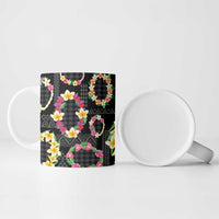Hawaiian Kakau Tattoo Leis and Palaka Pattern Ceramic Mug Traditional Aloha Tribal Black Color LT03 - Polynesian Pride