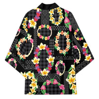 Hawaiian Kakau Tattoo Leis and Palaka Pattern Kimono Traditional Aloha Tribal Black Color LT03 - Polynesian Pride