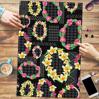 Hawaiian Kakau Tattoo Leis and Palaka Pattern Puzzle Traditional Aloha Tribal Black Color LT03 Black - Polynesian Pride
