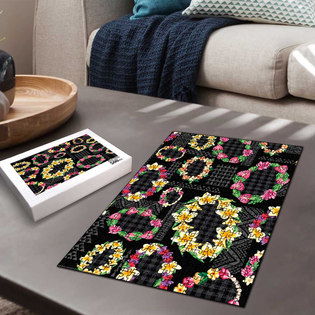 Hawaiian Kakau Tattoo Leis and Palaka Pattern Puzzle Traditional Aloha Tribal Black Color LT03 - Polynesian Pride