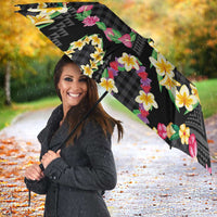 Hawaiian Kakau Tattoo Leis and Palaka Pattern Umbrella Traditional Aloha Tribal Black Color LT03 - Polynesian Pride