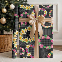 Hawaiian Kakau Tattoo Leis and Palaka Pattern Wrapping Paper Traditional Aloha Tribal Black Color LT03 - Polynesian Pride
