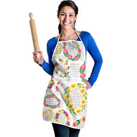 Hawaiian Kakau Tattoo Leis and Palaka Pattern Apron Traditional Aloha Tribal White Color LT03 - Polynesian Pride