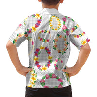 Hawaiian Kakau Tattoo Leis and Palaka Pattern Family Matching Summer Maxi Dress and Hawaiian Shirt Traditional Aloha Tribal White Color LT03 - Polynesian Pride