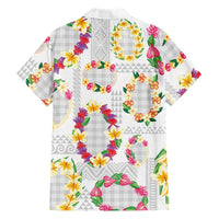 Hawaiian Kakau Tattoo Leis and Palaka Pattern Family Matching Summer Maxi Dress and Hawaiian Shirt Traditional Aloha Tribal White Color LT03 - Polynesian Pride