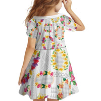 Hawaiian Kakau Tattoo Leis and Palaka Pattern Family Matching Tank Maxi Dress and Hawaiian Shirt Traditional Aloha Tribal White Color LT03 - Polynesian Pride
