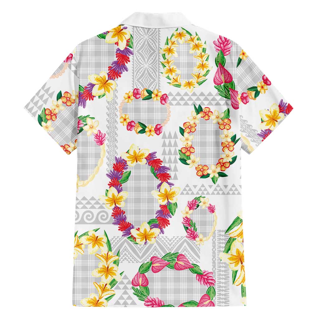 Hawaiian Kakau Tattoo Leis and Palaka Pattern Hawaiian Shirt Traditional Aloha Tribal White Color LT03 - Polynesian Pride