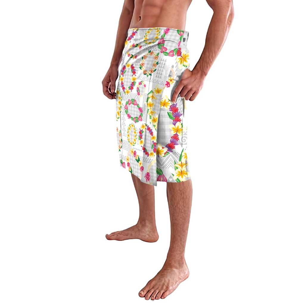 Hawaiian Kakau Tattoo Leis and Palaka Pattern Lavalava Traditional Aloha Tribal White Color LT03 - Polynesian Pride