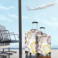 Hawaiian Kakau Tattoo Leis and Palaka Pattern Luggage Cover Traditional Aloha Tribal White Color LT03 - Polynesian Pride