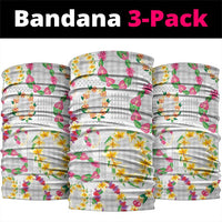 Hawaiian Kakau Tattoo Leis and Palaka Pattern Neck Gaiter Traditional Aloha Tribal White Color LT03 package One Size: 25*50cm White - Polynesian Pride