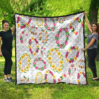 Hawaiian Kakau Tattoo Leis and Palaka Pattern Quilt Traditional Aloha Tribal White Color LT03 - Polynesian Pride