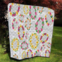 Hawaiian Kakau Tattoo Leis and Palaka Pattern Quilt Traditional Aloha Tribal White Color LT03 - Polynesian Pride