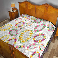 Hawaiian Kakau Tattoo Leis and Palaka Pattern Quilt Traditional Aloha Tribal White Color LT03 - Polynesian Pride