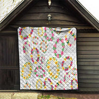 Hawaiian Kakau Tattoo Leis and Palaka Pattern Quilt Traditional Aloha Tribal White Color LT03 - Polynesian Pride