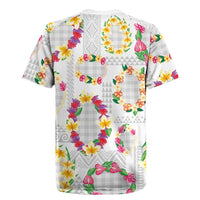 Hawaiian Kakau Tattoo Leis and Palaka Pattern Rugby Jersey Traditional Aloha Tribal White Color LT03 - Polynesian Pride