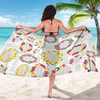 Hawaiian Kakau Tattoo Leis and Palaka Pattern Sarong Traditional Aloha Tribal White Color LT03 - Polynesian Pride