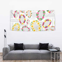 Hawaiian Kakau Tattoo Leis and Palaka Pattern Tapestry Traditional Aloha Tribal White Color LT03 - Polynesian Pride