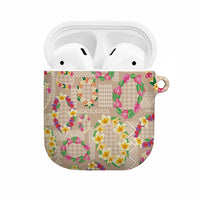 Hawaiian Kakau Tattoo Leis and Palaka Pattern AirPods Case Traditional Aloha Tribal Beige Color LT03 Beige - Polynesian Pride