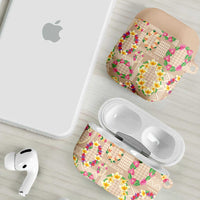 Hawaiian Kakau Tattoo Leis and Palaka Pattern AirPods Case Traditional Aloha Tribal Beige Color LT03 - Polynesian Pride