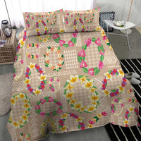 Hawaiian Kakau Tattoo Leis and Palaka Pattern Bedding Set Traditional Aloha Tribal Beige Color LT03 - Polynesian Pride