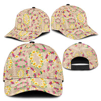 Hawaiian Kakau Tattoo Leis and Palaka Pattern Classic Cap Traditional Aloha Tribal Beige Color LT03 - Polynesian Pride